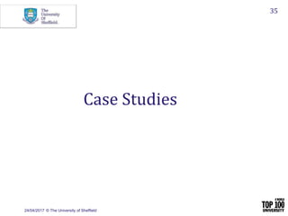 Case Studies
24/04/2017 © The University of Sheffield
35
 