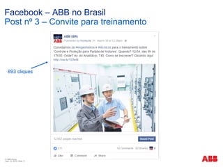 © ABB Group
April 15, 2016 | Slide 11
Facebook – ABB no Brasil
Post nº 3 – Convite para treinamento
893 cliques
 