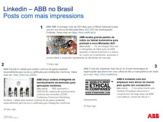 © ABB Group
April 15, 2016 | Slide 15
Linkedin – ABB no Brasil
Posts com mais impressions
1
2 3
 