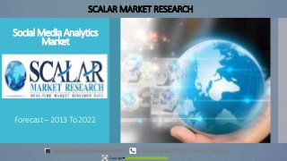 Social MediaAnalytics
Market
Copyright – www.scalarmarketresearch.com
Forecast– 2013 To 2022
sales@scalarmarketresearch.com | + 1-800-213-5170 (U.S. / Canada Toll-free)
SCALAR MARKET RESEARCH
 