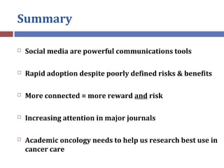 Social Media and Academic Oncology