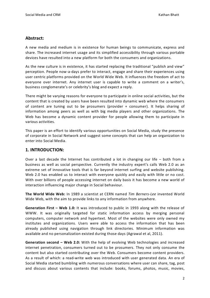Research paper on customer relationship management
