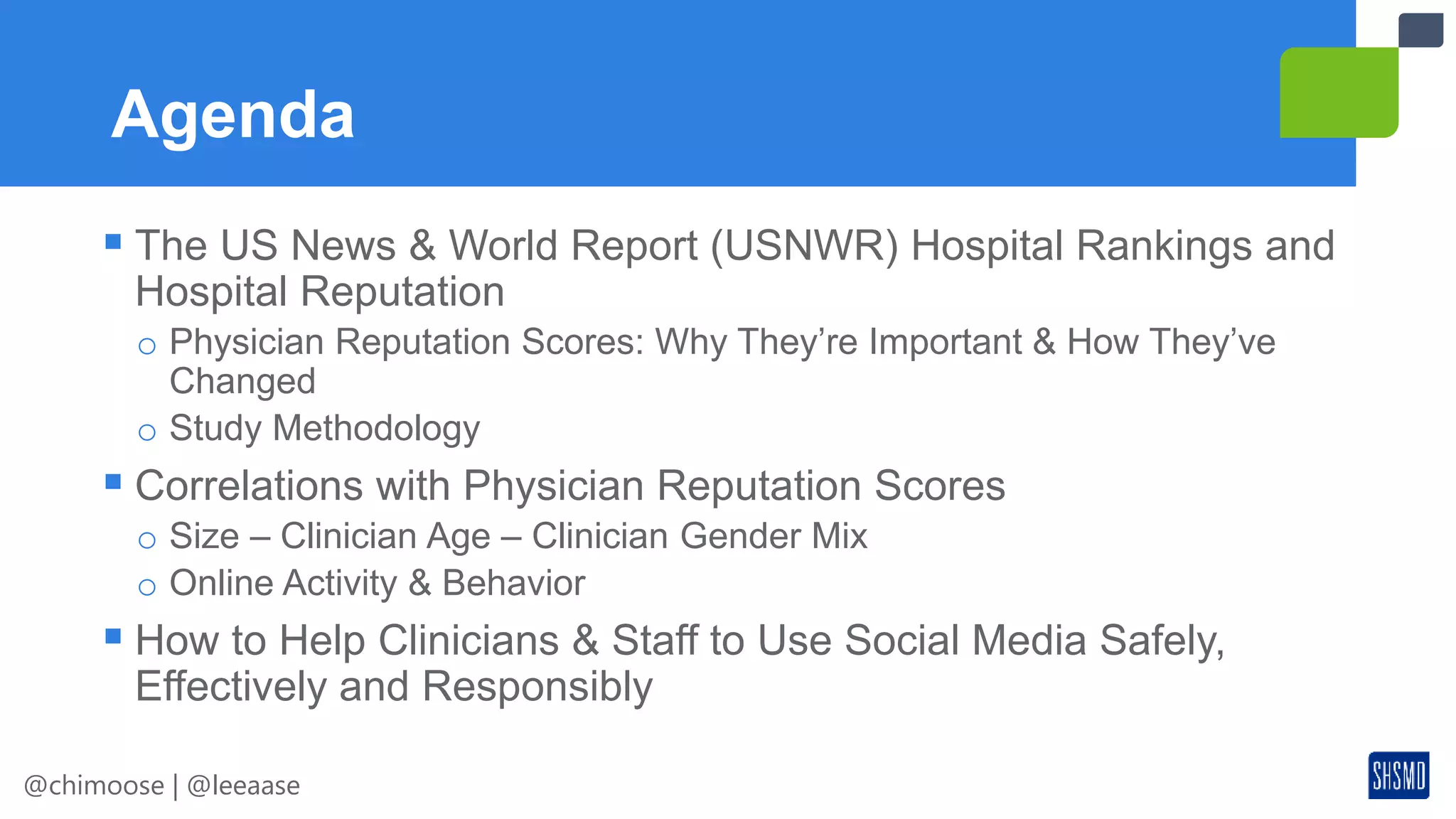 Social Media and Hospital Reputation | PPTX