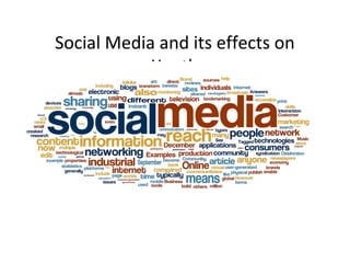 Social Media and its effects on
Youth
 