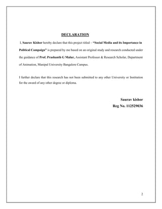 Research on Social media and its importance in political campaign | PDF