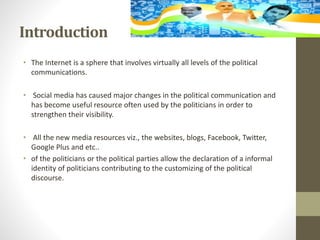 Research on Social media and its importance in political campaign ppt ...