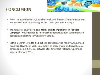 Research on Social media and its importance in political campaign ppt ...