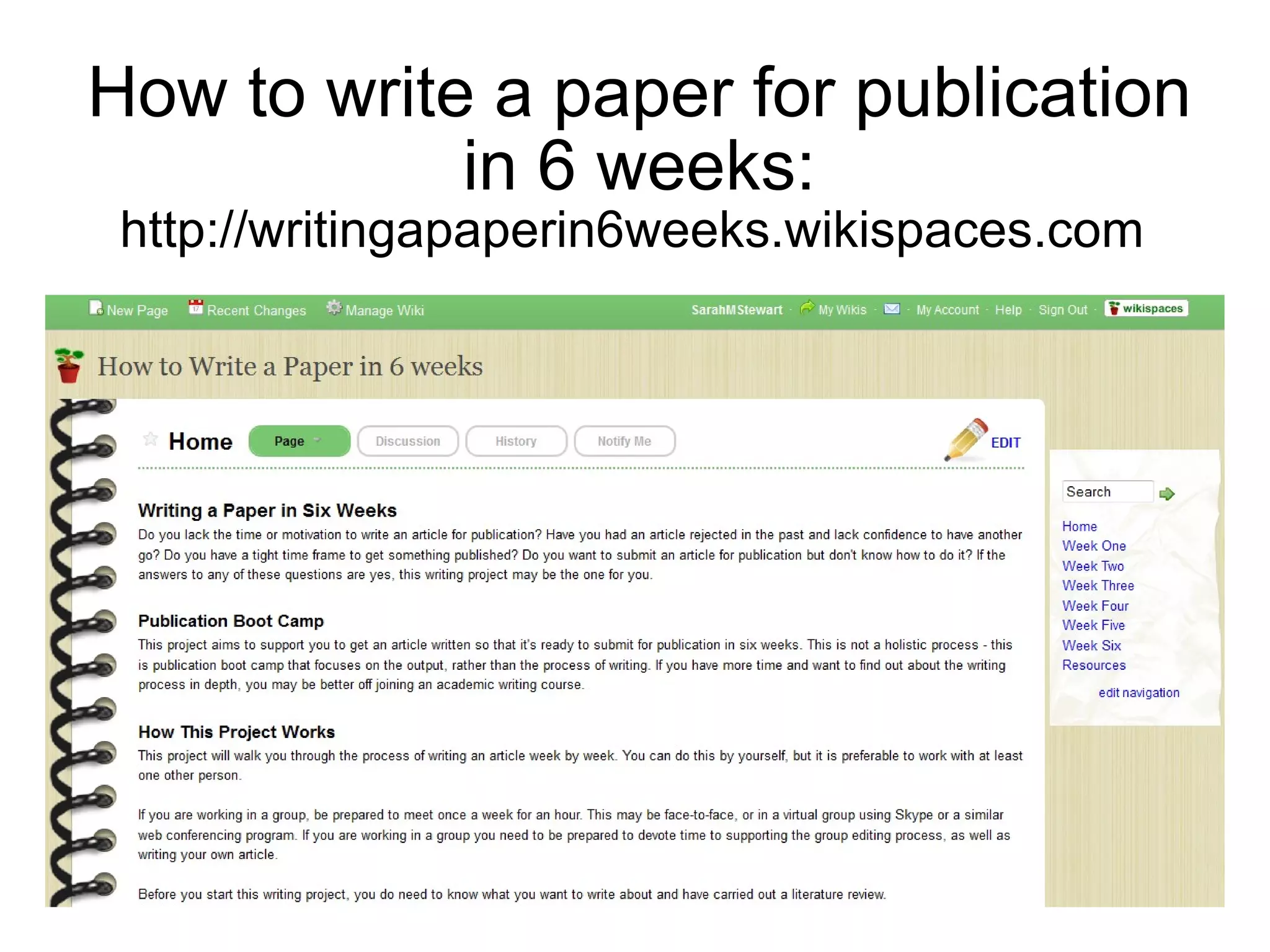 How to write a paper for publication in 6 weeks:  http://writingapaperin6weeks.wikispaces.com  
