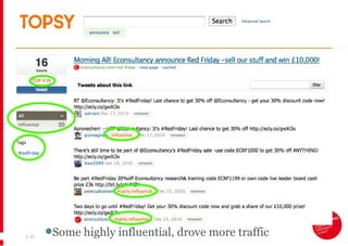 |   Some h ighly influential, drove more traffic 