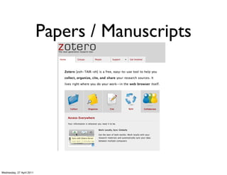 Papers / Manuscripts




Wednesday, 27 April 2011
 