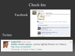 Check-Ins

          Facebook




Twitter
 