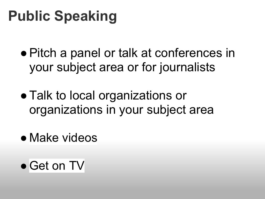 Public Speaking Pitch a