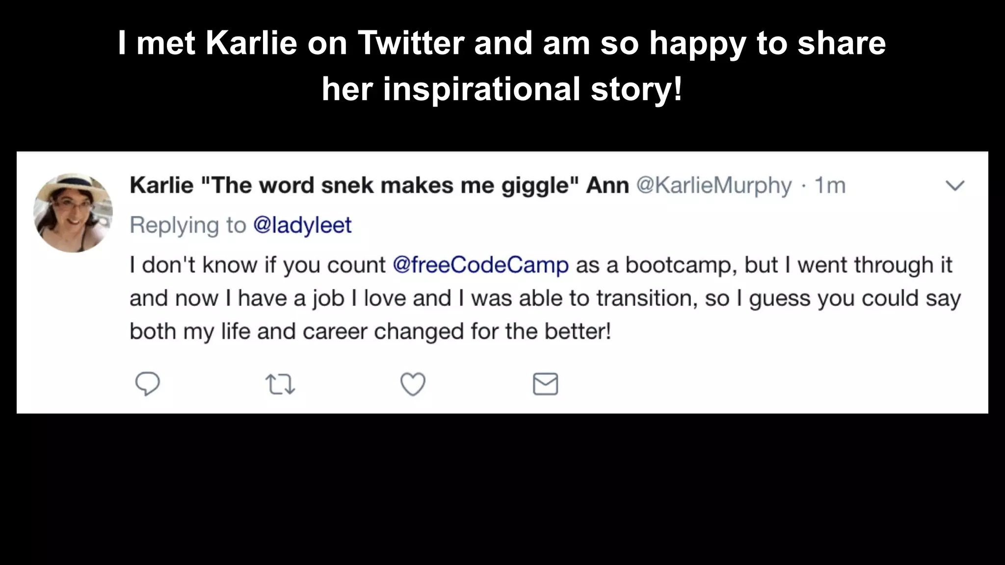 I met Karlie on Twitter and am so happy to share
her inspirational story!
 