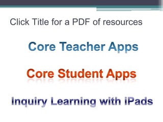 Click Title for a PDF of resources

 