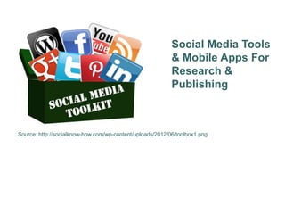 Social Media Tools and Mobile Apps for Research and Publishing