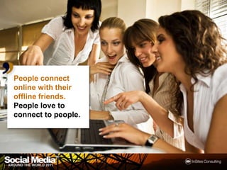 People connect online with their offline friends.People love to connect to people.