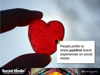 People prefer to share positive brand experiences on social media