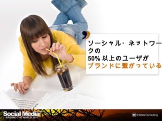 ソーシャル・ネットワークの
ソーシャル・ネットワークの
50%以上のユーザが
   以上の
   以上 ユーザが
ブランドに
ブランドに繋がっている




            14
 