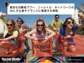 寛容な消費者パワー：ソーシャル・ネットワークの
36%が企業やブランドに関連する情報
 