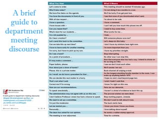 A brief
guide to
department
meeting
discourse
 