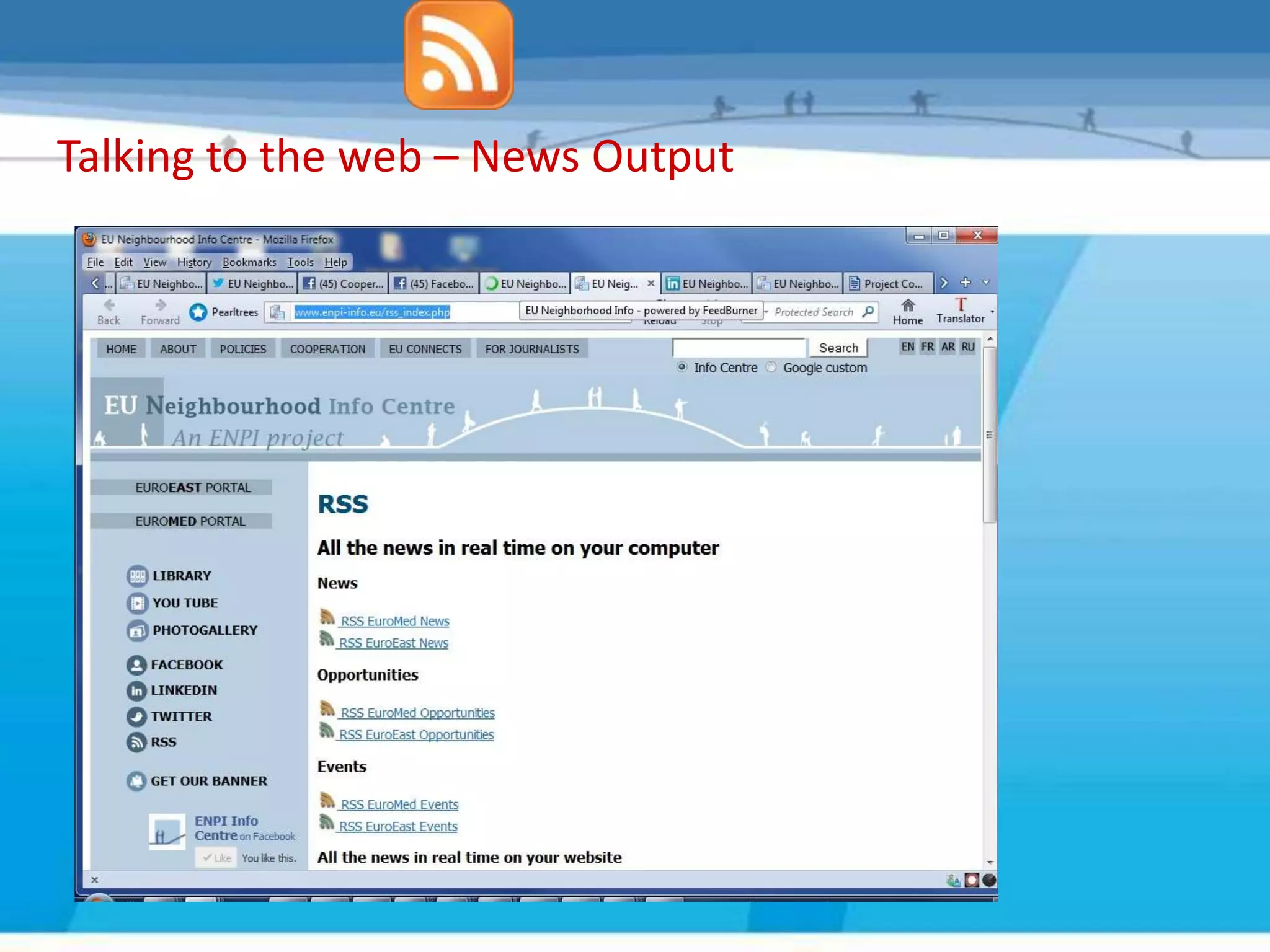 Talking to the web – News Output
 