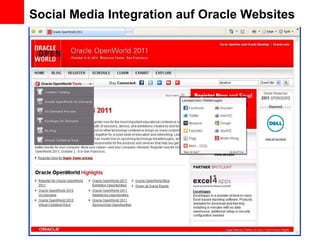 Social Media Integration auf Oracle Websites