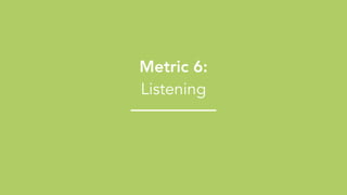 !58
Metric 6:
Listening
 