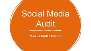 Social Media
Audit
Nike vs Under Armour
 