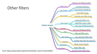 Other filters
From: https://www.labnol.org/internet/twitter-search-tricks/13693/
 
