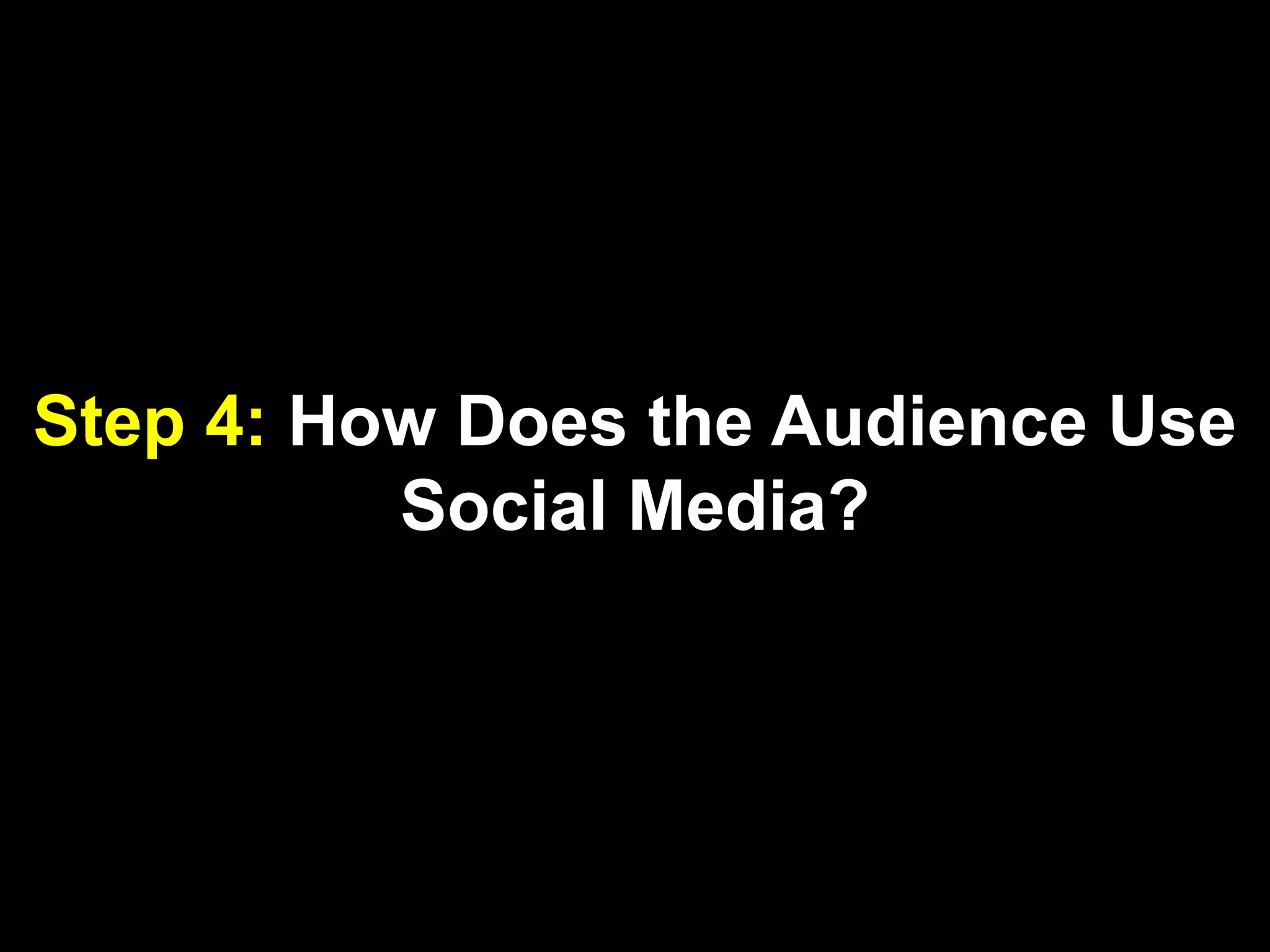 Step 4: How Does the Audience Use Social Media?