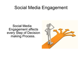 Social Media Engagement Social Media Engagement affects every Step of Decision making Process.  