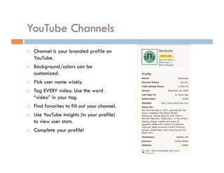 Second largest search engine. But is underutilized by brands and small businesses. 420 million unique visitors every month. 20 hours of new video uploaded to YouTube every minute. Google likes videos. (SEO) Category leadership is ripe for the picking. 