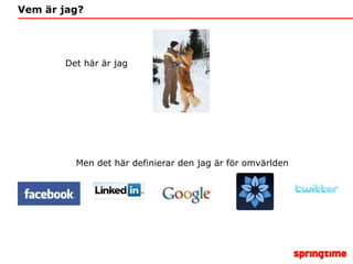 Vem är jag?Det här är jagMen det här definierar den jag är för omvärlden