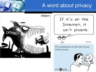 A word about privacy
 