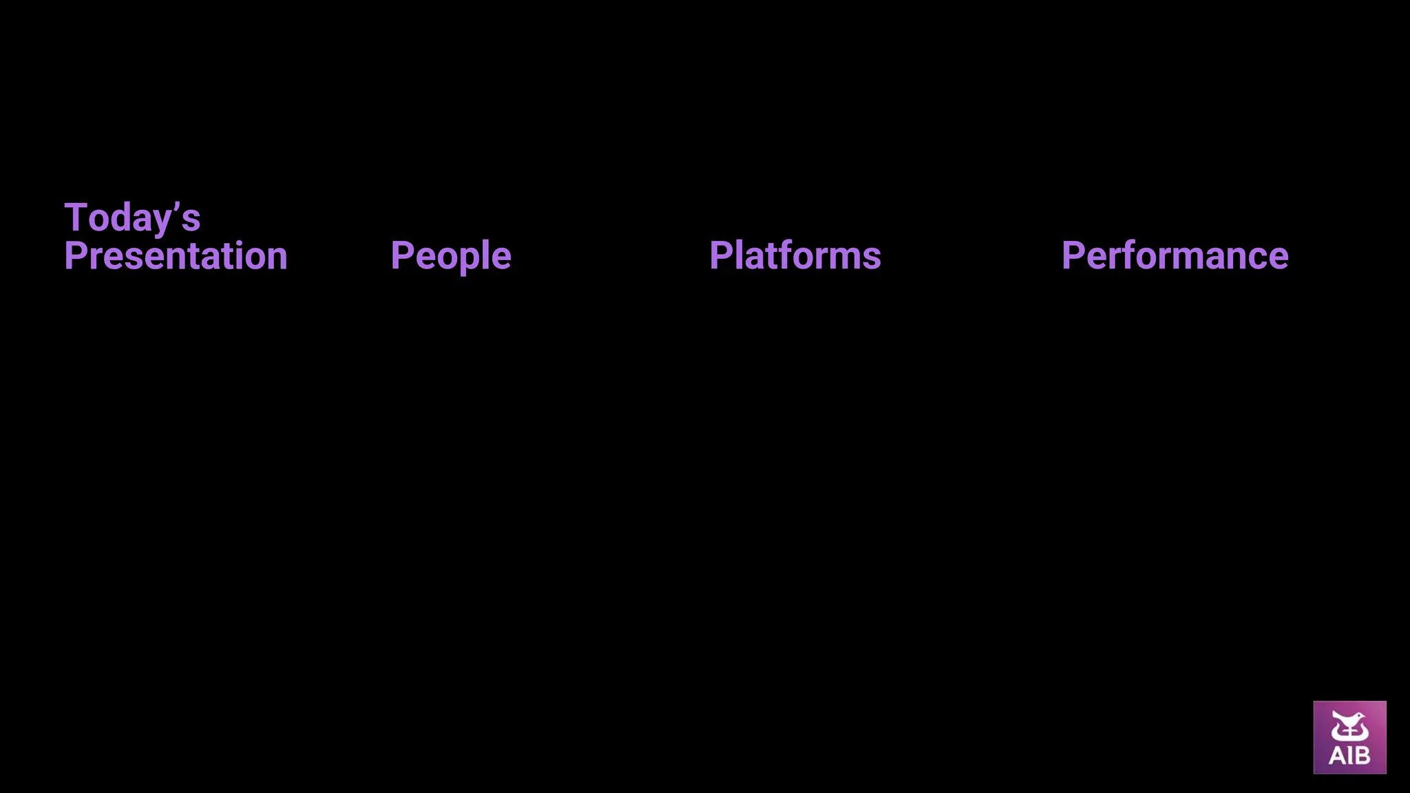 Today’s
Presentation People Platforms Performance
 