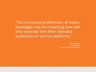 #inbound13
“The continued proliferation of media
messages may be impacting how well
they resonate with their intended
audi...