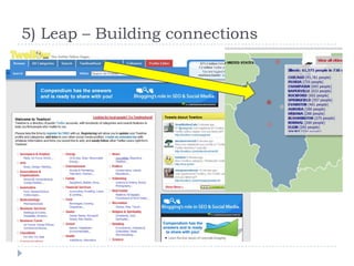 5) Leap: finding your “voice” <br />Use a “dinner party” mentality.<br />You need quality AND quantity<br />Commit!<br />