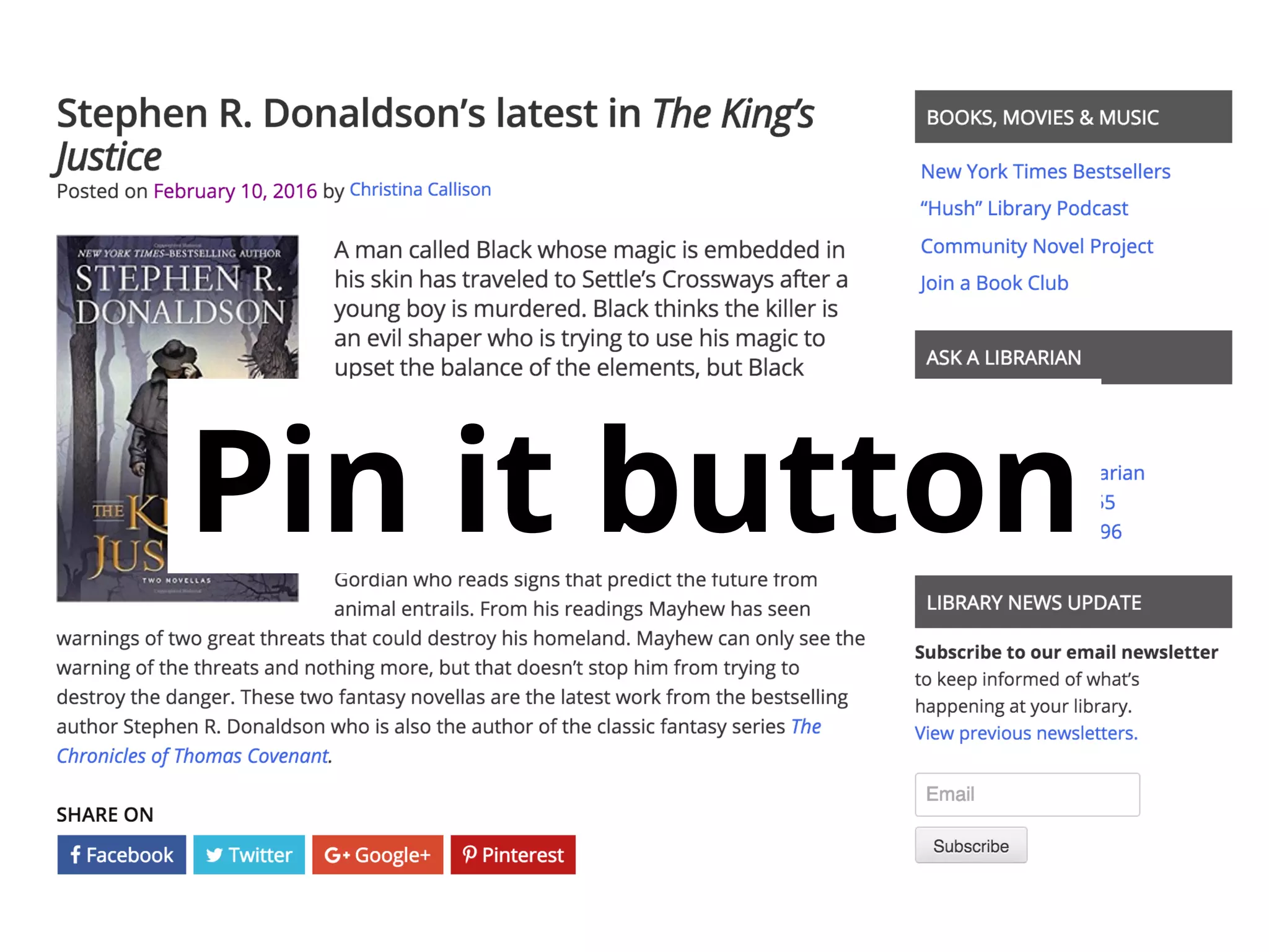 Pin it button