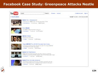 Facebook Case Study: Greenpeace Attacks Nestle




                                             124
 