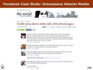 Facebook Case Study: Greenpeace Attacks Nestle




                                             125
 