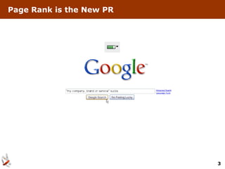 Page Rank is the New PR




                          3
 