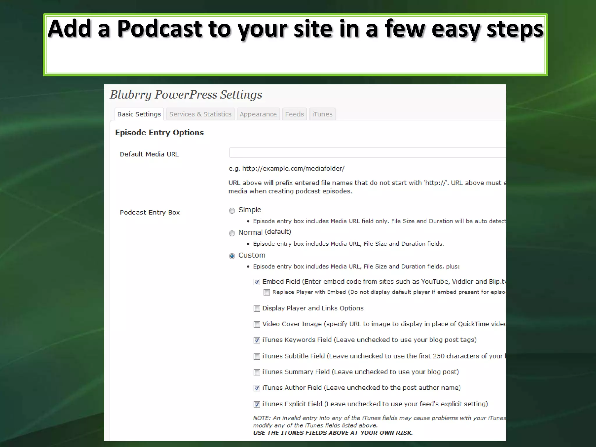 Add a Podcast to your site in a few easy steps