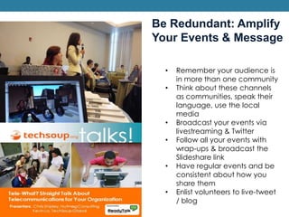 Social: What to do & what NOT to doDO find a third party listening dashboard tool that you like such as NetVibesor Google Reader for RSS/alerts