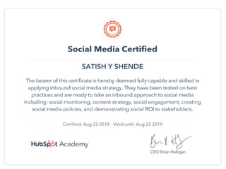 Social media certified