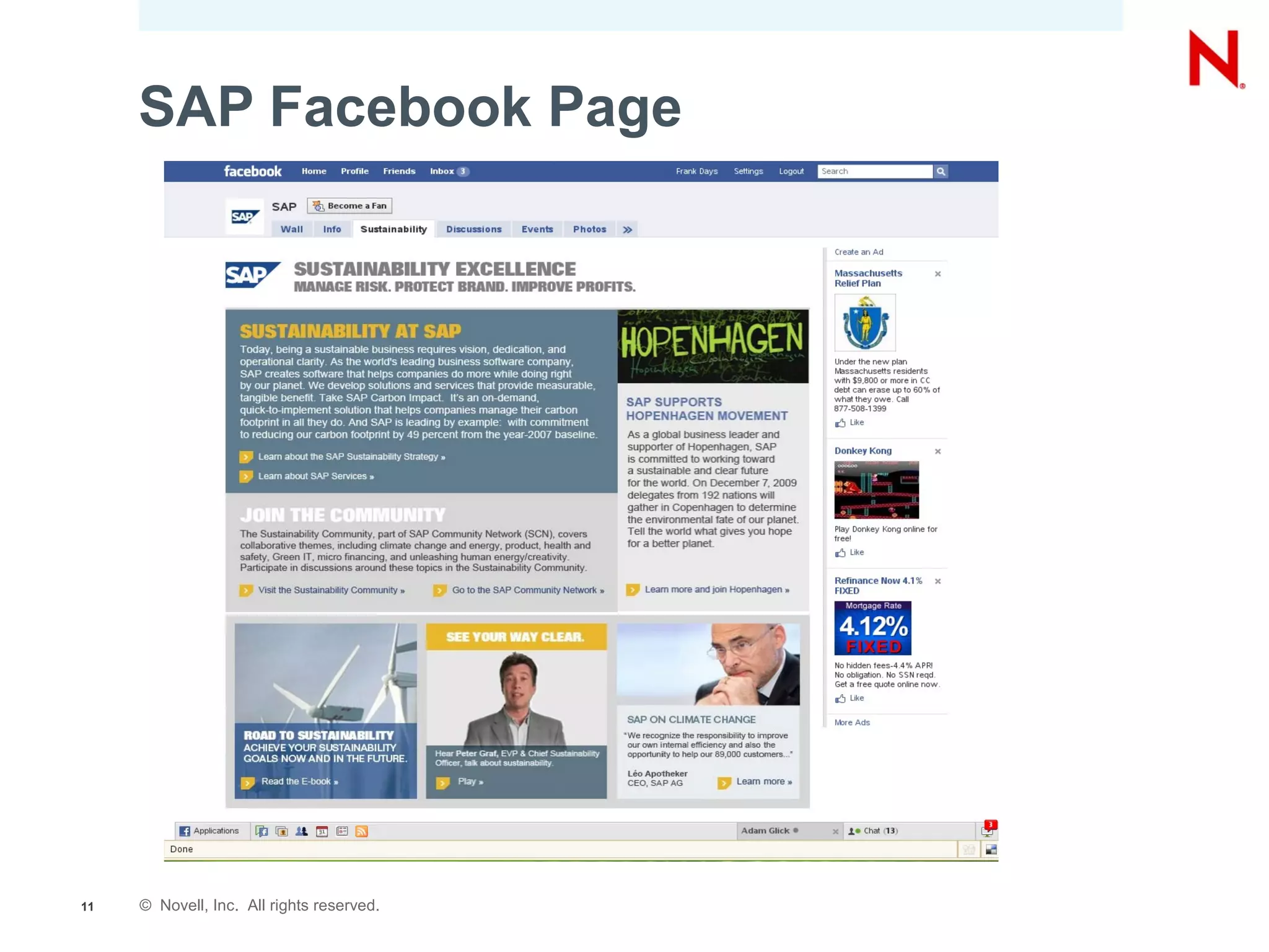 SAP Facebook Page




11   © Novell, Inc. All rights reserved.
 