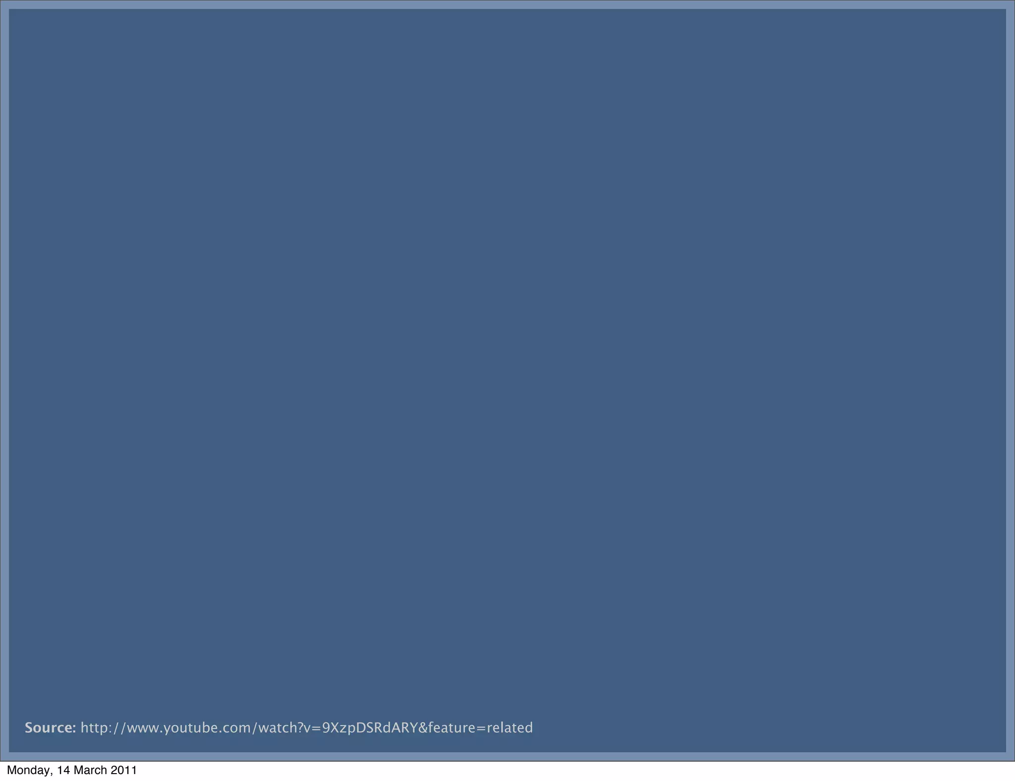 Source: http://www.youtube.com/watch?v=9XzpDSRdARY&feature=related


Monday, 14 March 2011
 