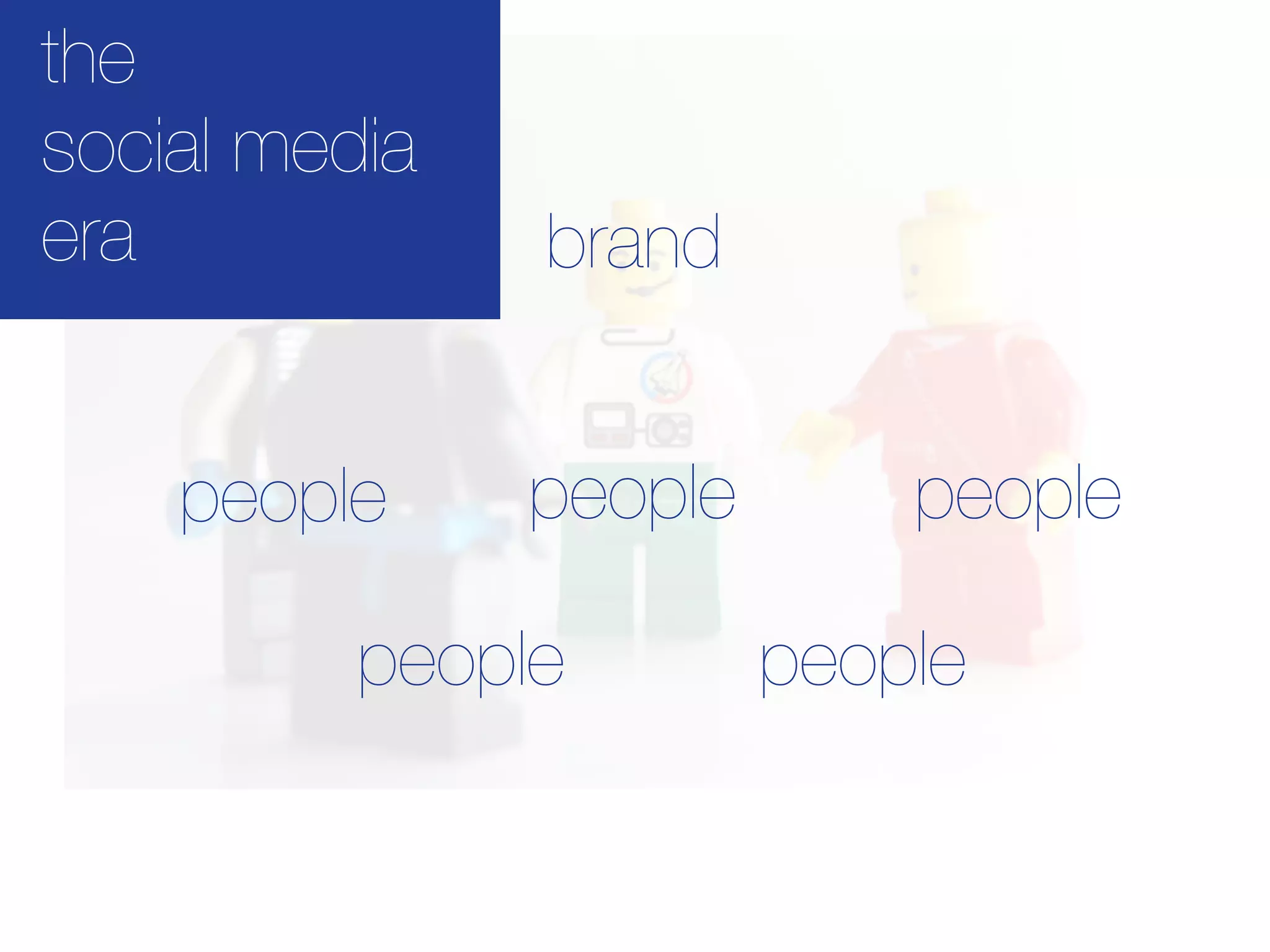 the
social media
era            brand


    people     people       people

          people        people
 