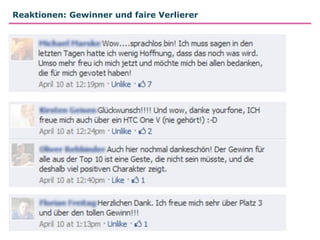 Reaktionen: Gewinner und faire Verlierer
 