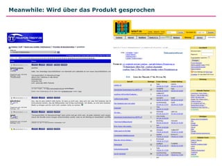 Meanwhile: Wird über das Produkt gesprochen
 