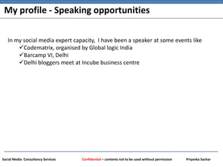 Priyanka Sachar - Social media consultancy profile